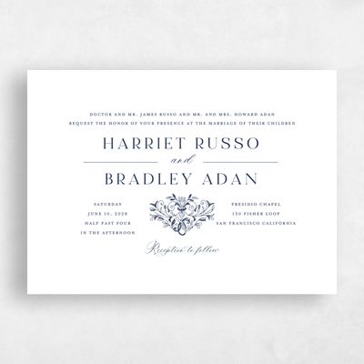 White Floral Wedding Invitation - Lockwood Landscape