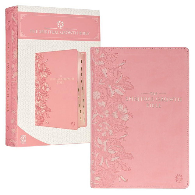The Spiritual Growth Bible, Study Bible, NLT - New Living Translation Holy Bible, Faux Leather, Pink (NLT Spiritual Growth Bible)