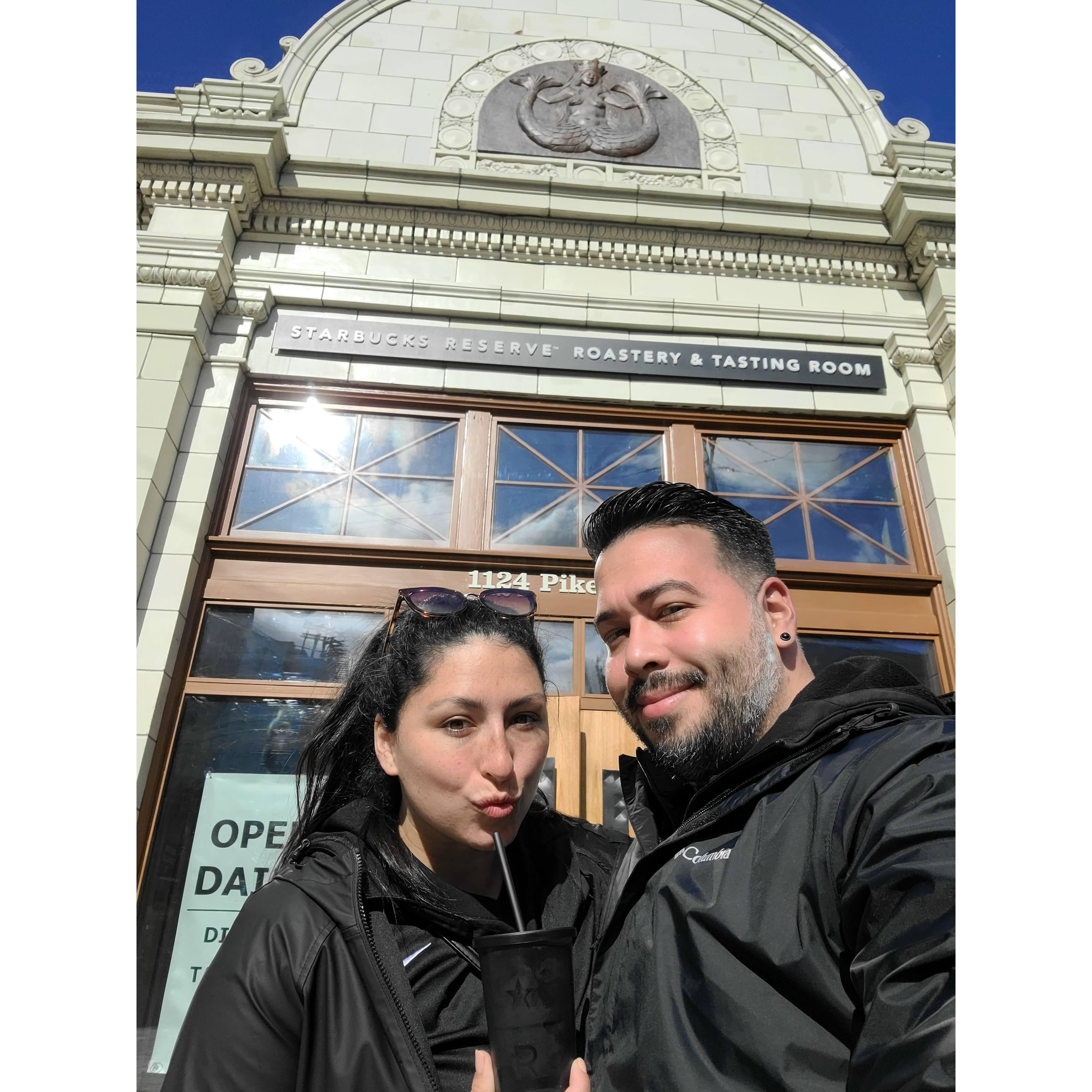Caroline's 27th Birthday trip to Seattle, Washington at the Starbucks Roastery