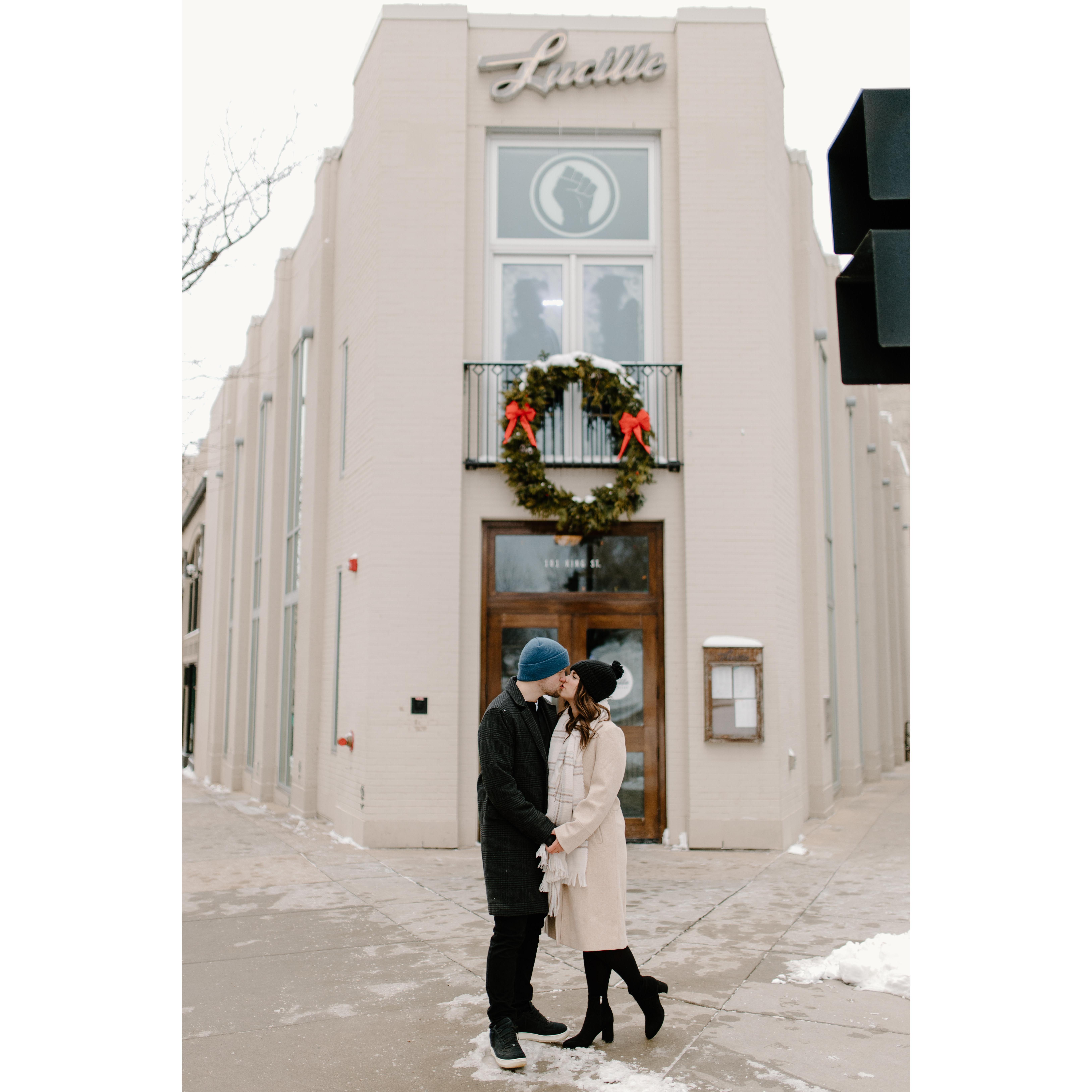 We were able to celebrate our wedding day safely at Lucille's outdoor area on the square in Madison.