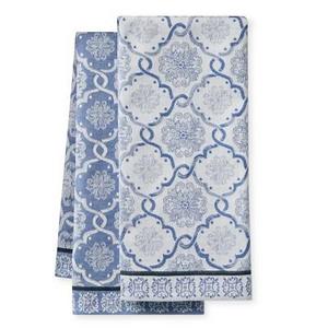 Porto Tile Jacquard Towels, Set of 2