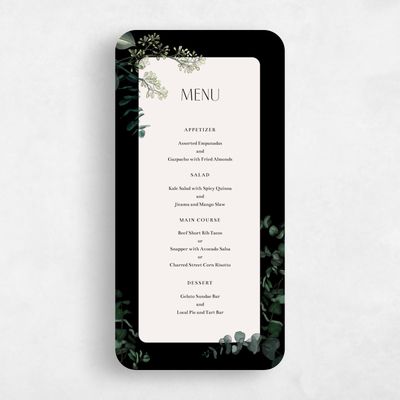 Black Rounded Wedding Menu - Terian