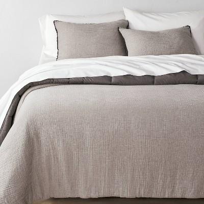 Textured Chambray Cotton Comforter & Sham Set - Casaluna™ (White - King)