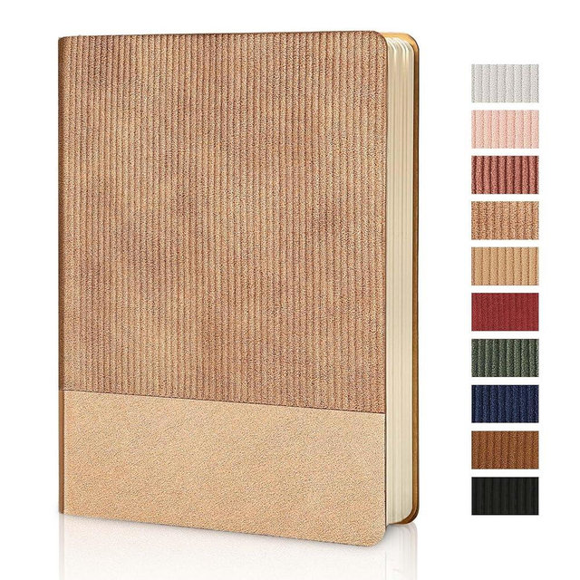TSFPapier Lined Journal Notebook for Work College Ruled Note Book 5.79"x8.27" A5 PU Leather Daily Journaling 216 Pages for Women Men Writing Home School Supplies Business (RoseGold)