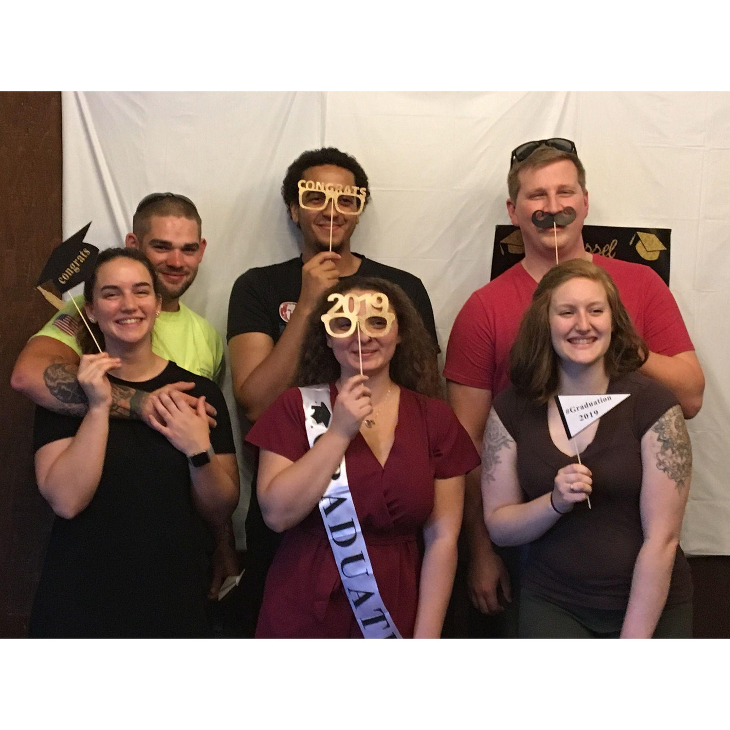 A silly photo from Alyssa's Graduation Party, with Justin, Megan and Brenden