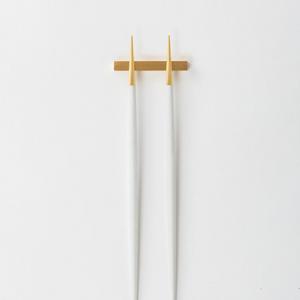 CHOPSTICKS SET | GOA BRUSHED GOLD & WHITE