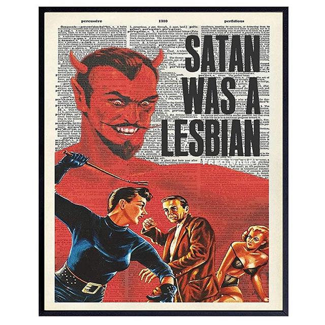 Lesbian LGBTQ Gay Dictionary Wall Art - 8x10 Photo Poster - Funny Gift or Home Decor for Queer, Bi - Unframed Vintage Picture Print