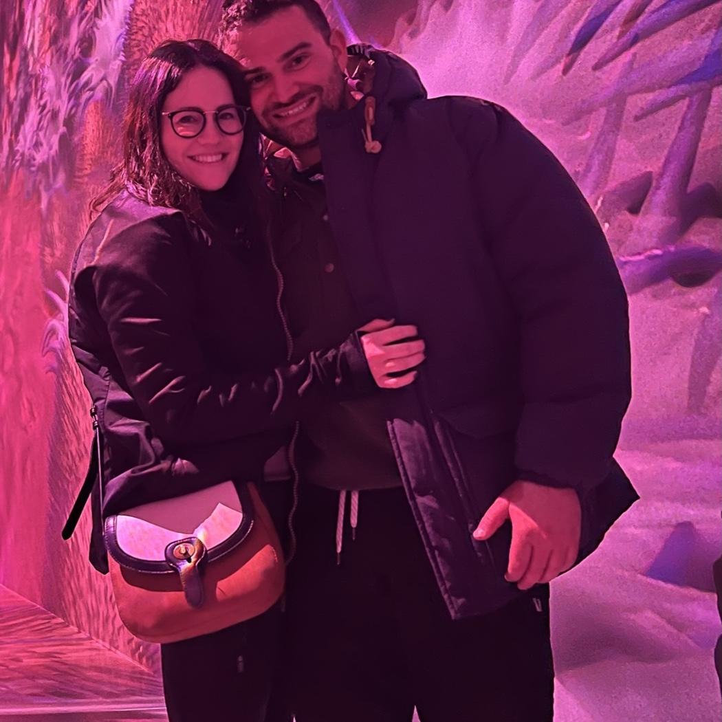 Our first-ever picture together, at MagentaVerse in NYC