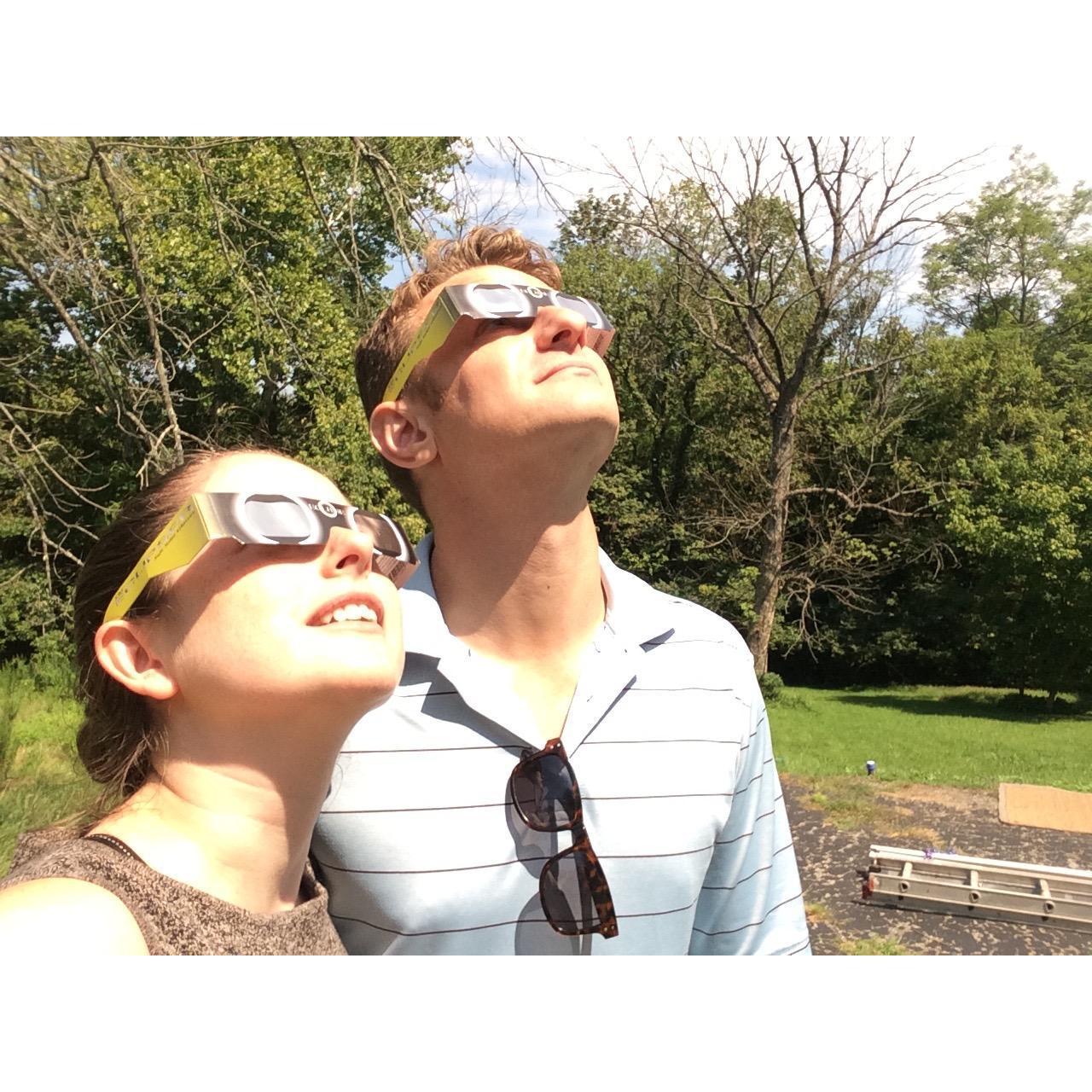 Solar Eclipse! Thanks to Sam's sister Caitlin for the glasses.