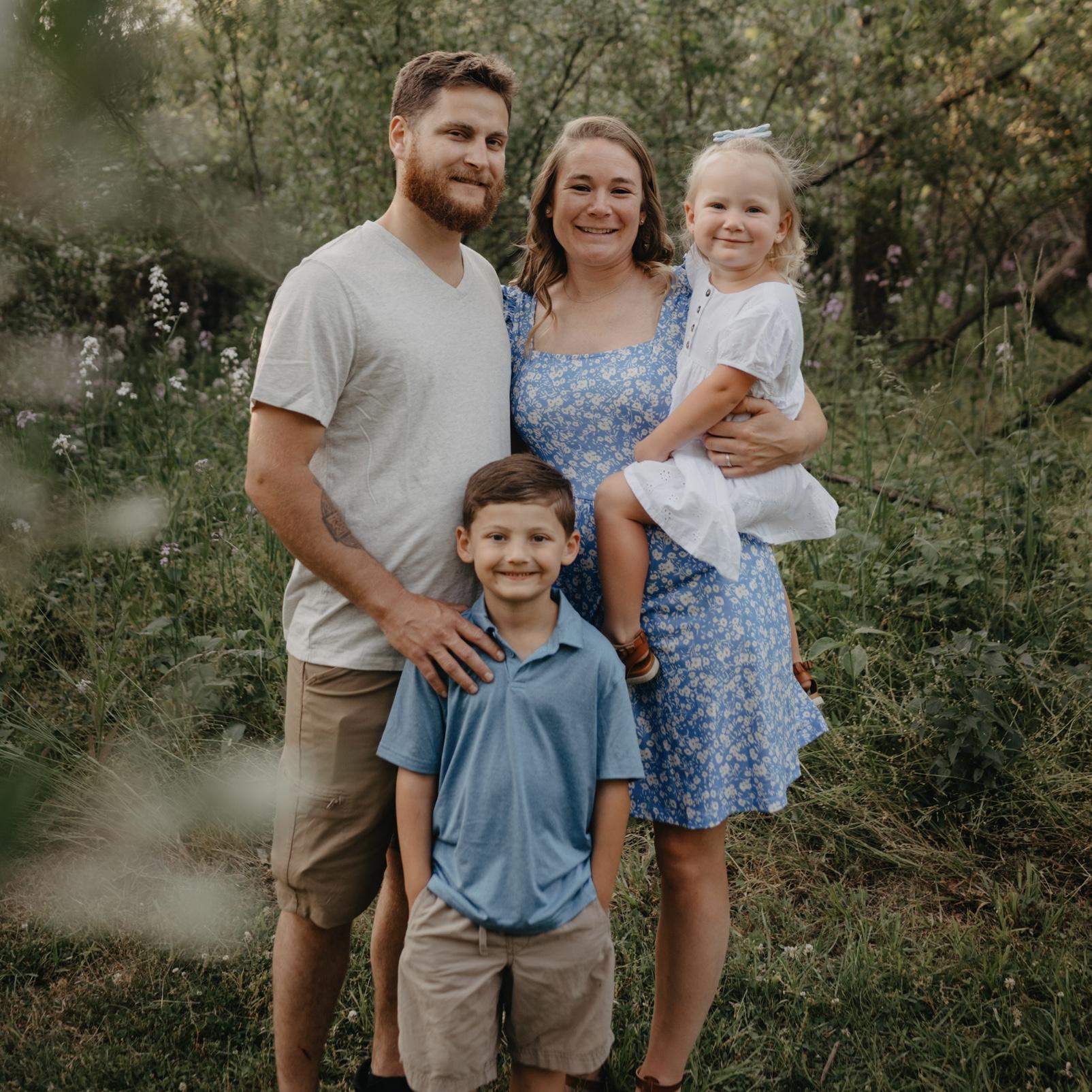 Family picture Easton was 5 and Addie was 3