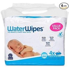 240 water wipes_워터와이프스 무향 베이비 물티슈 센시티브 앤 뉴본 스킨 4팩 4종