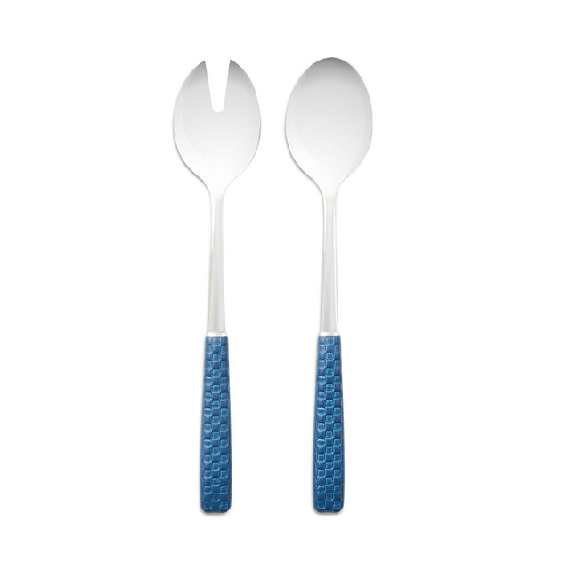 Mackenzie-Childs Everyday Indigo Salad Serving 2 Piece Set