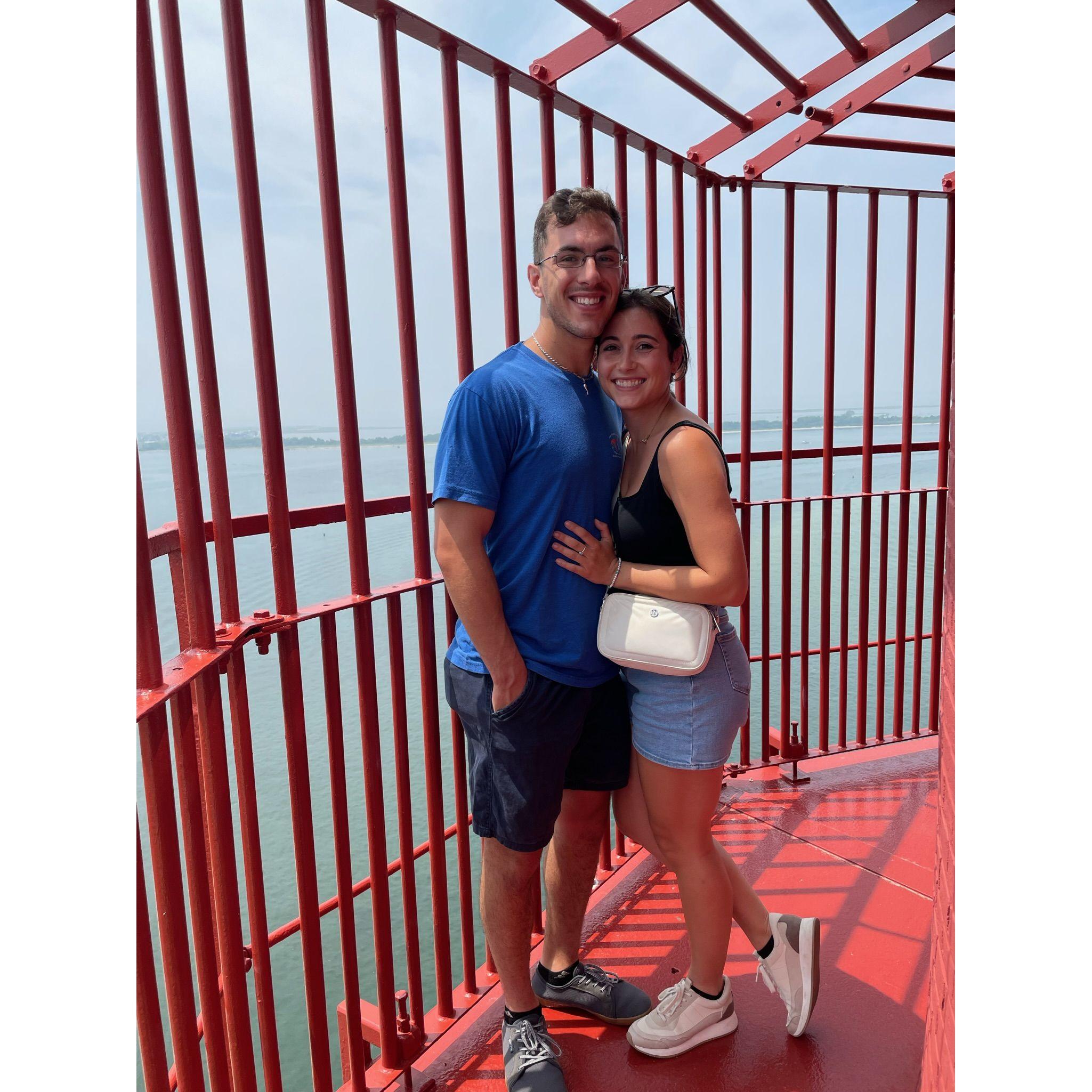 The top of the Barnegat Lighthouse