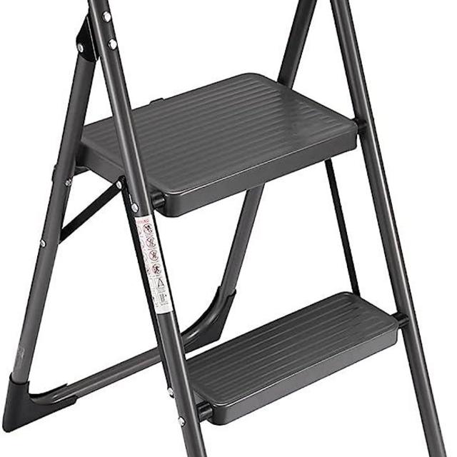 Step Ladder Folding 2 Step Stool Adult with Wide & Anti-Slip Pedals Ergonomic Portable Step Stools for Household, Kitchen, Office 330LBS