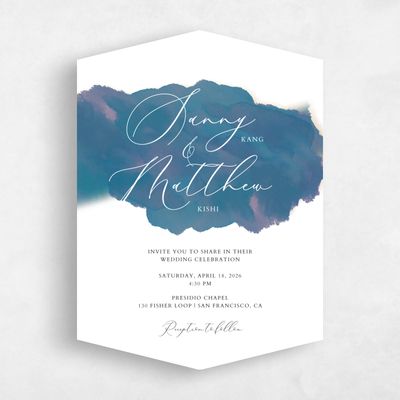 Blue Diamond Wedding Invitation - Opaline Classic