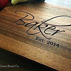 Personalized Monogram Cutting Board Butcher Block Custom Gift - White Oak "Perteet"