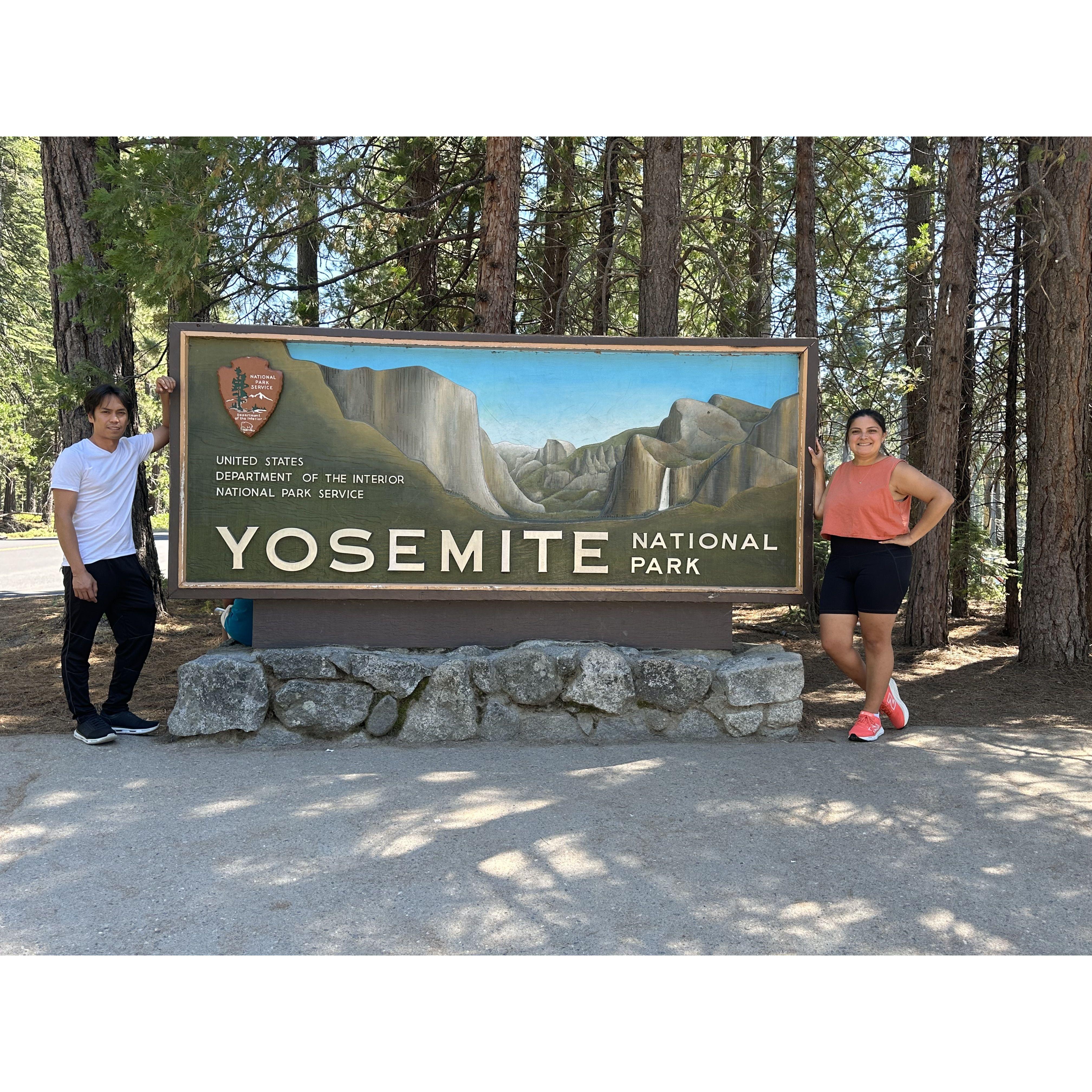 One of our favorite things to do is to visit the National Parks around the USA. Here we are at Yosemite National Park in California!