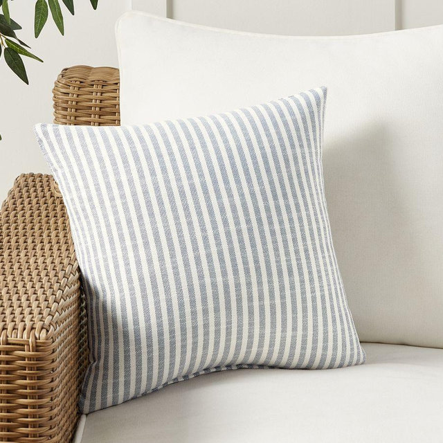 Performance Petite Striped Outdoor Pillow 18", Blue