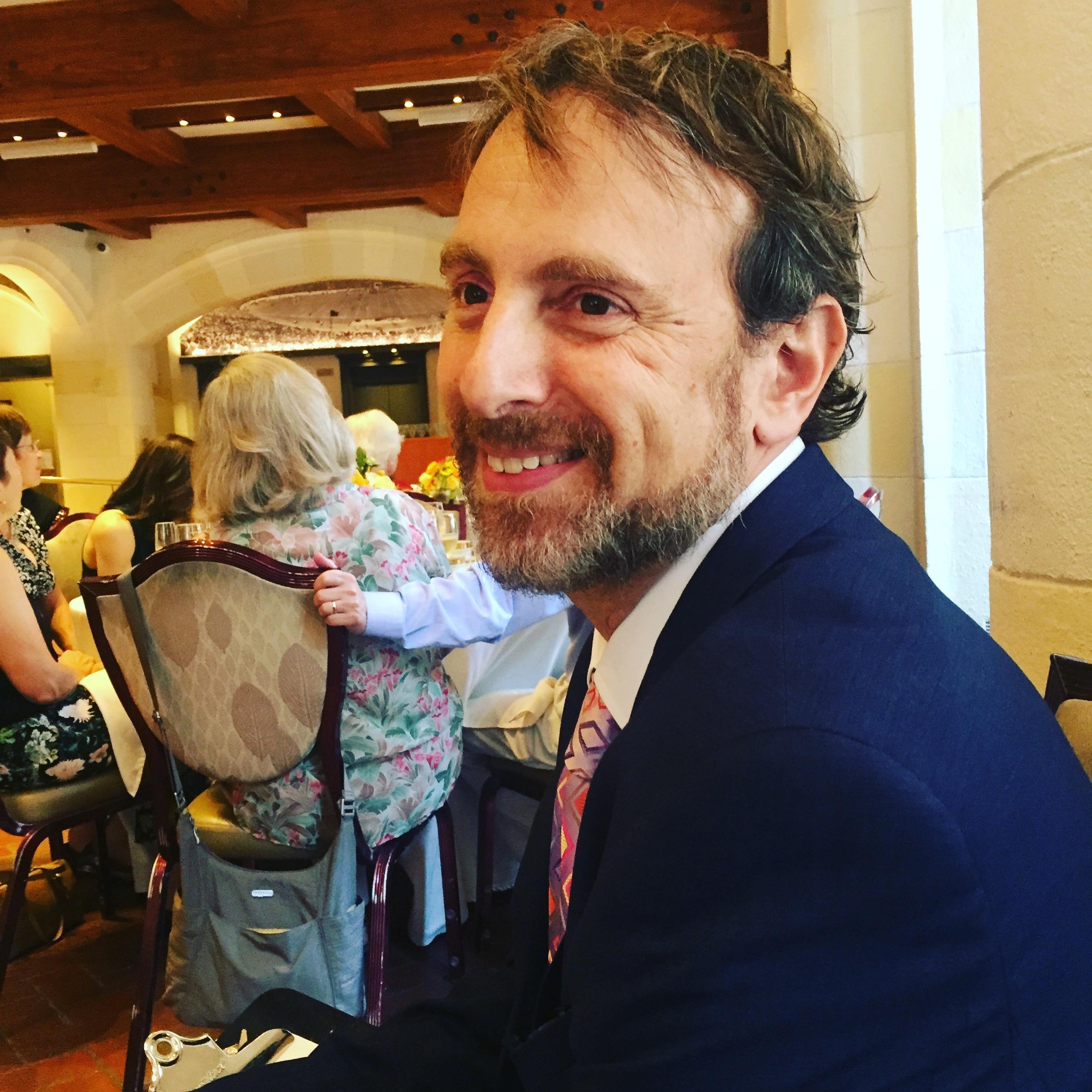 Henry taking a wee break as the emcee for his parents' 50th anniversary!