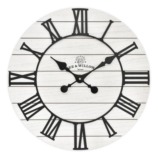 Bee & Willow™ Home Rustic Wood Wall Clock in White