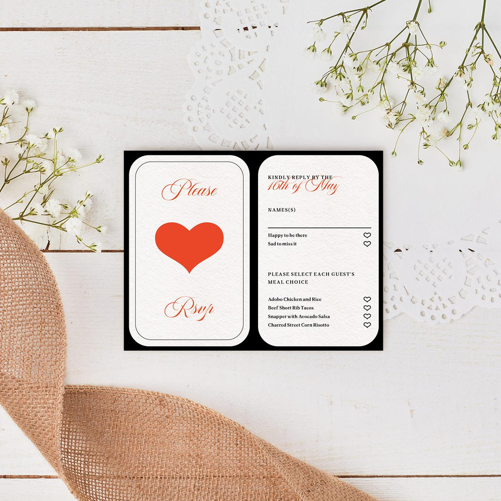 Hearts Classic | Red | Zola Wedding Invitations