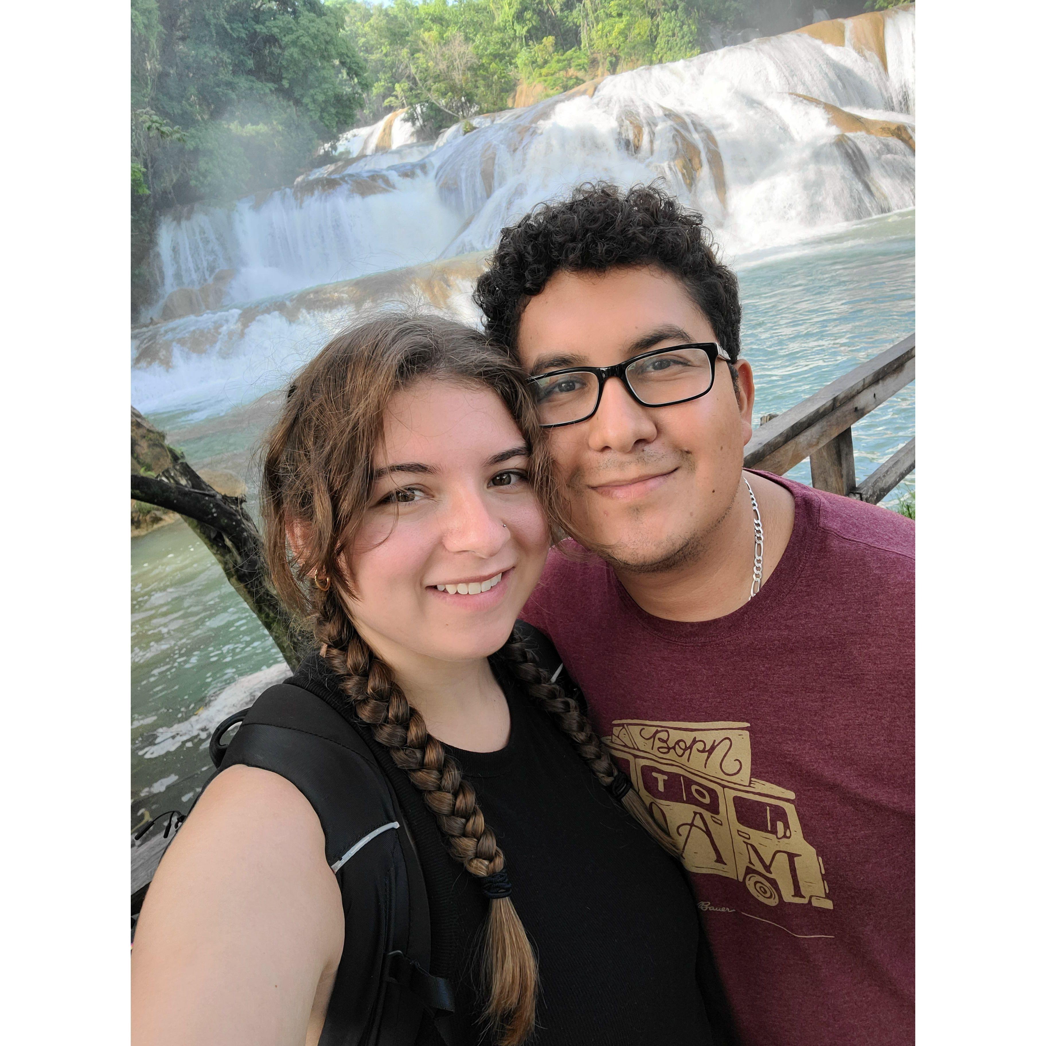Visiting some waterfalls on our way to Palenque, Chiapas