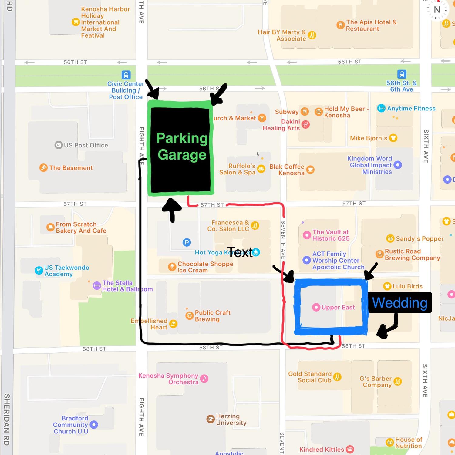 How to get to the Venue from the Parking Garage