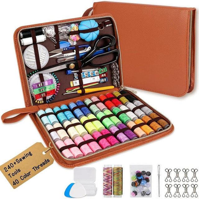 Hoarecal Sewing Kit for Adults, 241 Pcs Upgraded Needle and Thread Kit Hand Travel Sewing Supplies Repair Kits for Home Dorm College Beginners - Christmas Gifts for Mom Grandma
