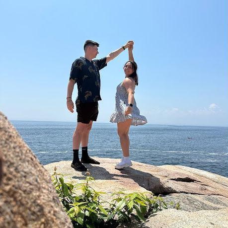Our 4th anniversary in Massachusetts, minutes before Alex proposed!