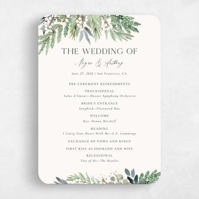 Green Rounded Wedding Program - Winslow