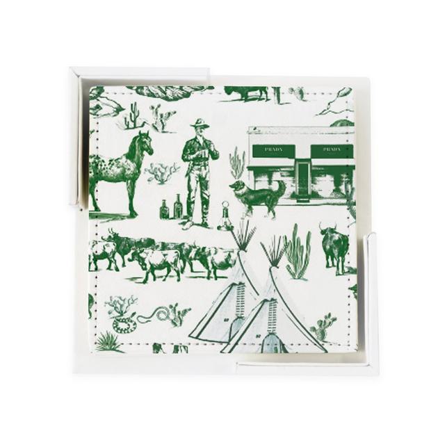 Pink Marfa Toile Coaster Set