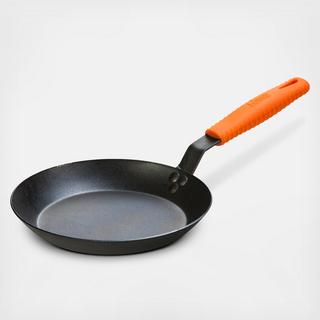 Seasoned Carbon Steel Skillet with Silicone Handle Holder