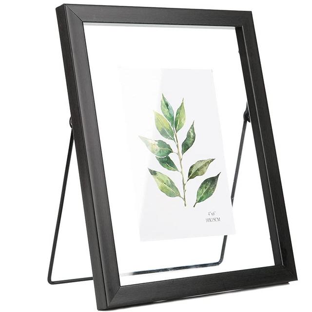 Aynoo 7x9 Picture Frame 7x9 Floating Picture Photo Frame, Table-top Floating Frame Black Modern Style Solid Wood Picture Frame Wooden Display For 4x6 5x7 6x8 7x9 Picture Frame Black (PHSD0709)
