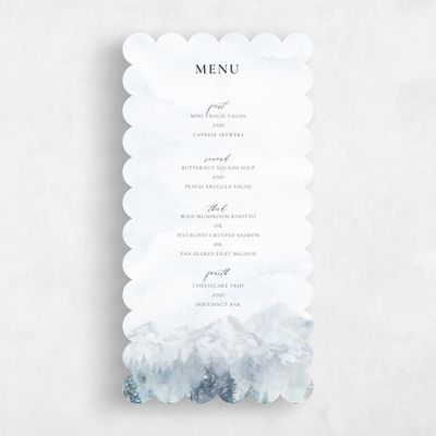 Grey Scalloped Wedding Menu - Avalon