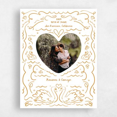 Orche, Orange Wedding Save the Date - Somero Portrait