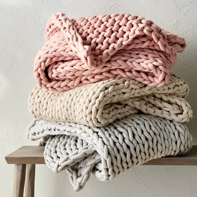 50"x70" 12lbs Solid Knit Weighted Blanket - Casaluna™