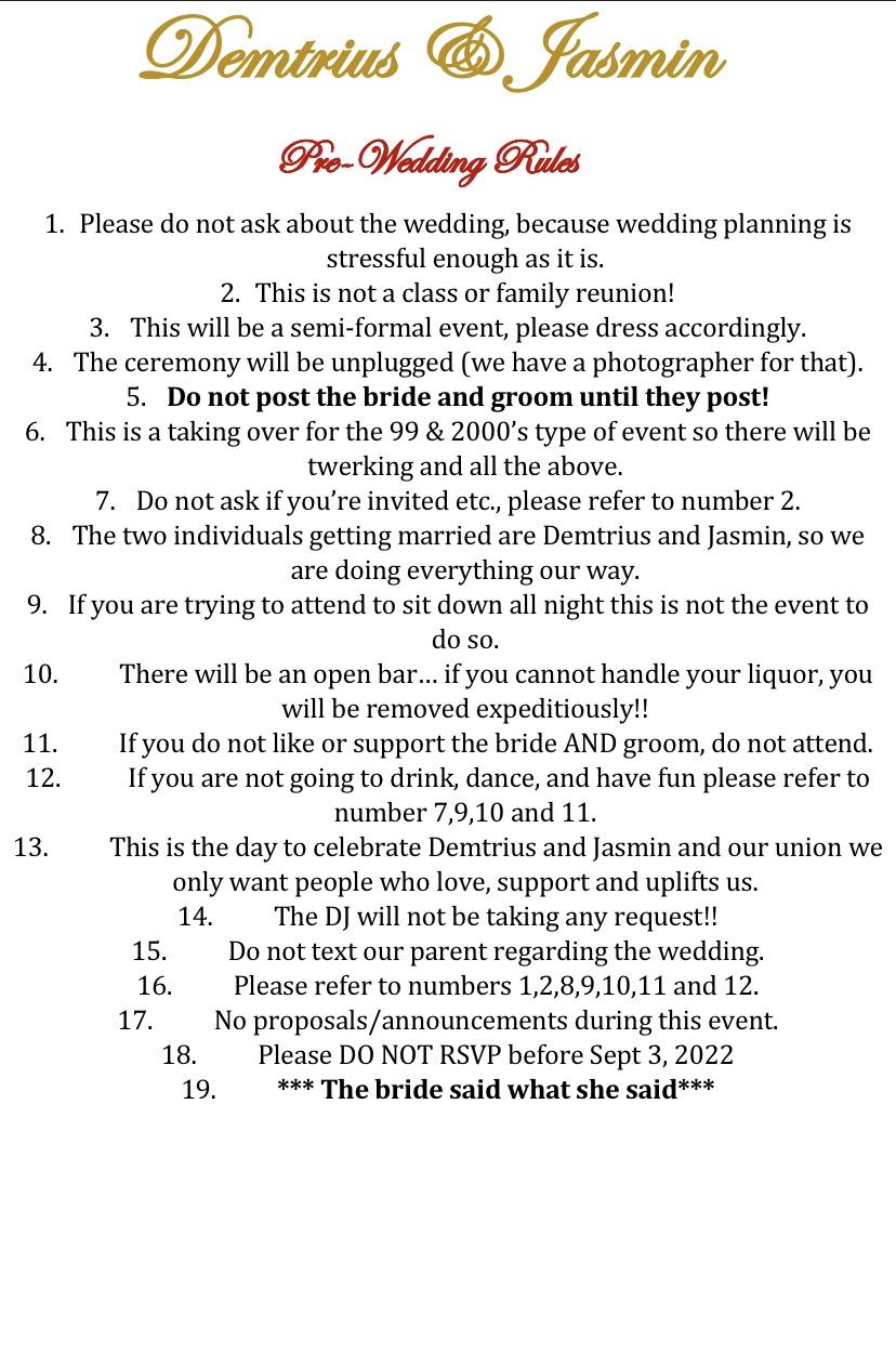 The Wedding Website of Demtrius Baker and Jasmin Wilkerson