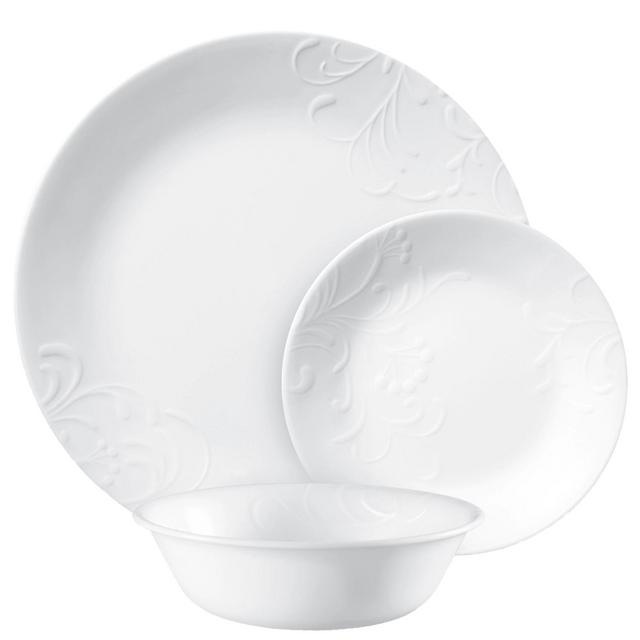 Corelle®Madeline Embossed 12-piece Dinnerware Set, Service for 4
