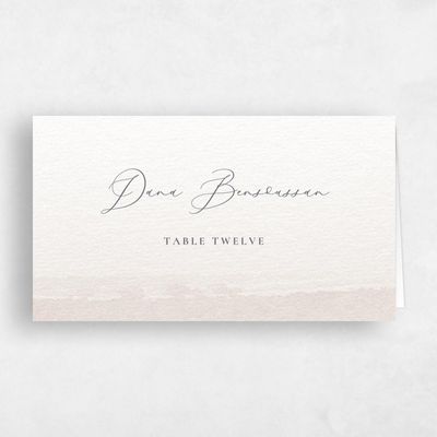 Latte, Brown Wedding Place Card - Elting