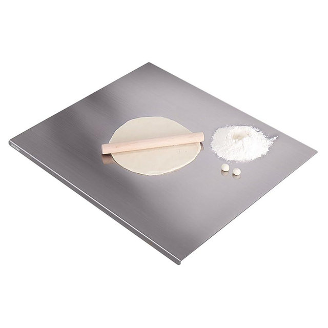 Stainless Steel Cutting Board for Kitchen - 304 Stainless Steel Chopping Boards for Baking, Double-Sided Use for Raw & Cooked Food - Ideal for Homemade Pasta, Pizza & Bread Making (19.6×19.6×0.06")