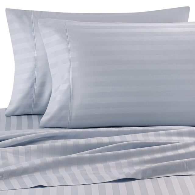 Wamsutta® Damask Stripe 500-Thread-Count PimaCott® Full Sheet Set in Light Blue
