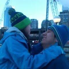 One of our favorite memories together, the Seahawks parade 💚💙