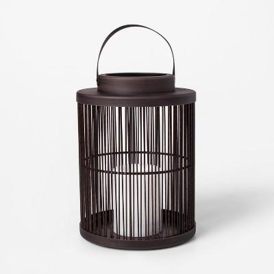 10" Vertical Weave LED Battery Operated Outdoor Lantern - Threshold™