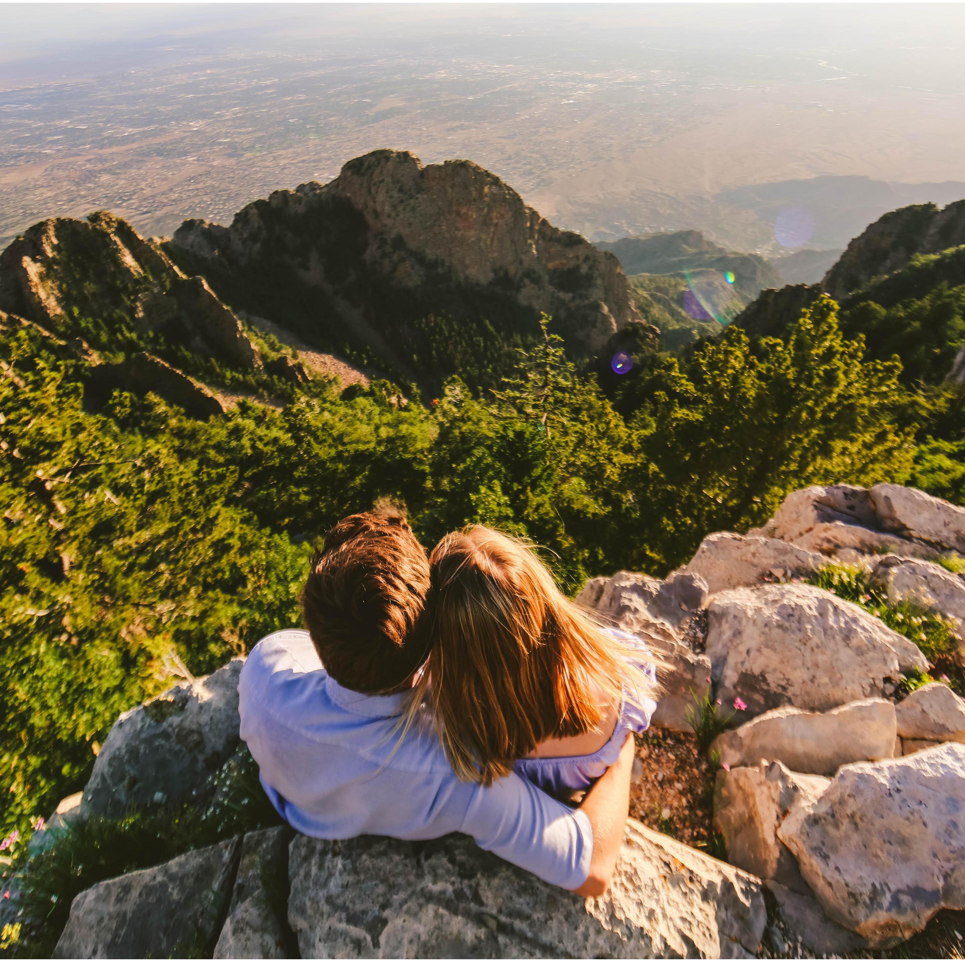 Sitting on top of the world enjoying the view.