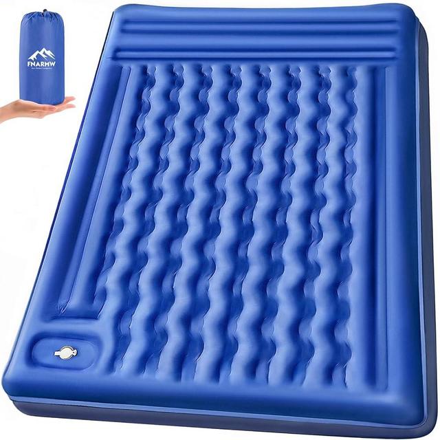 Double Sleeping Pad for Camping, Self Inflating 5" Extra-Thick For 2 Person with Pillow Built-in Foot Pump Waterproof Inflatable Sleeping Mat for Backpacking, Tent, Hiking, Portable Camping Pad