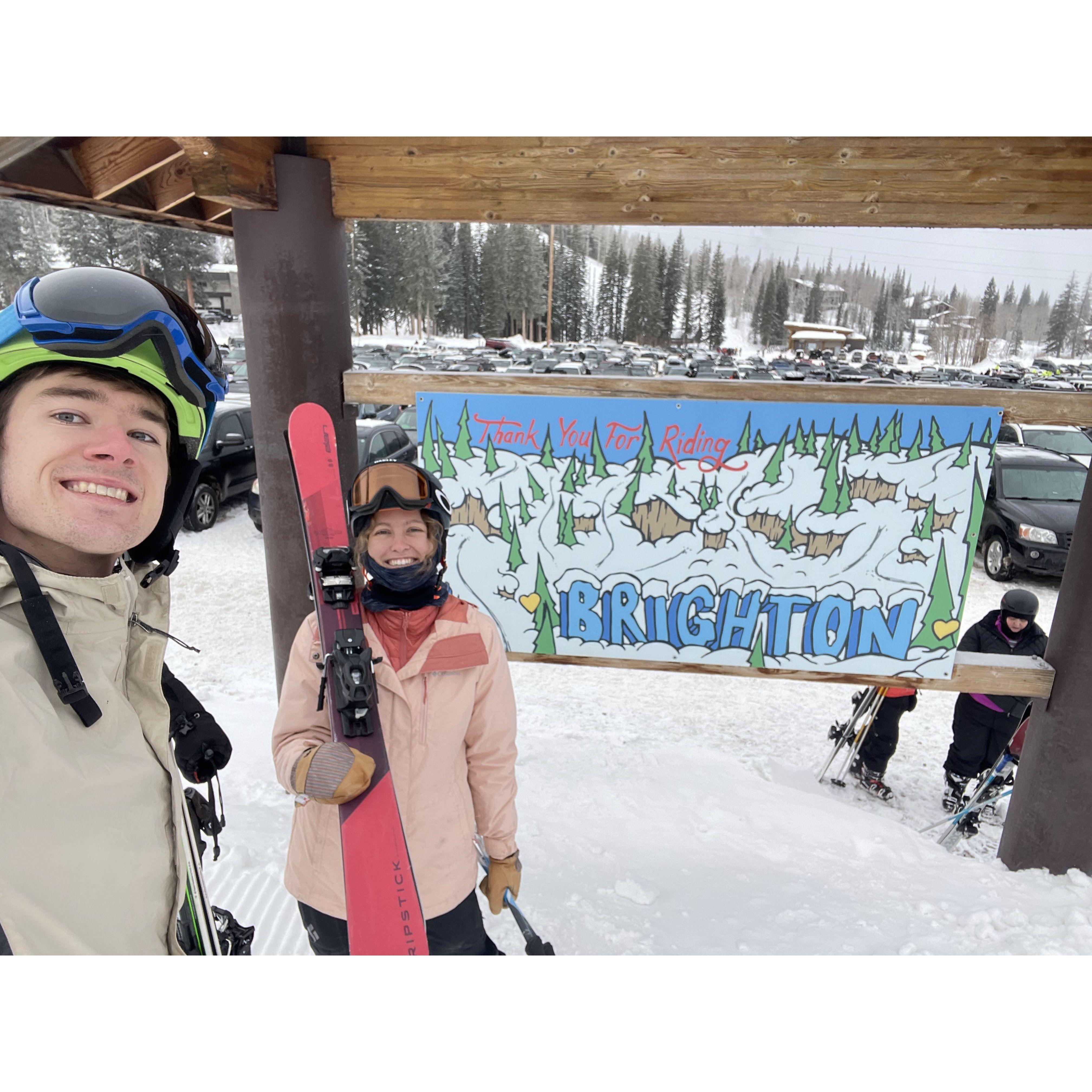 Picture was taken after a great day of skiing at Brighton our favorite ski resort