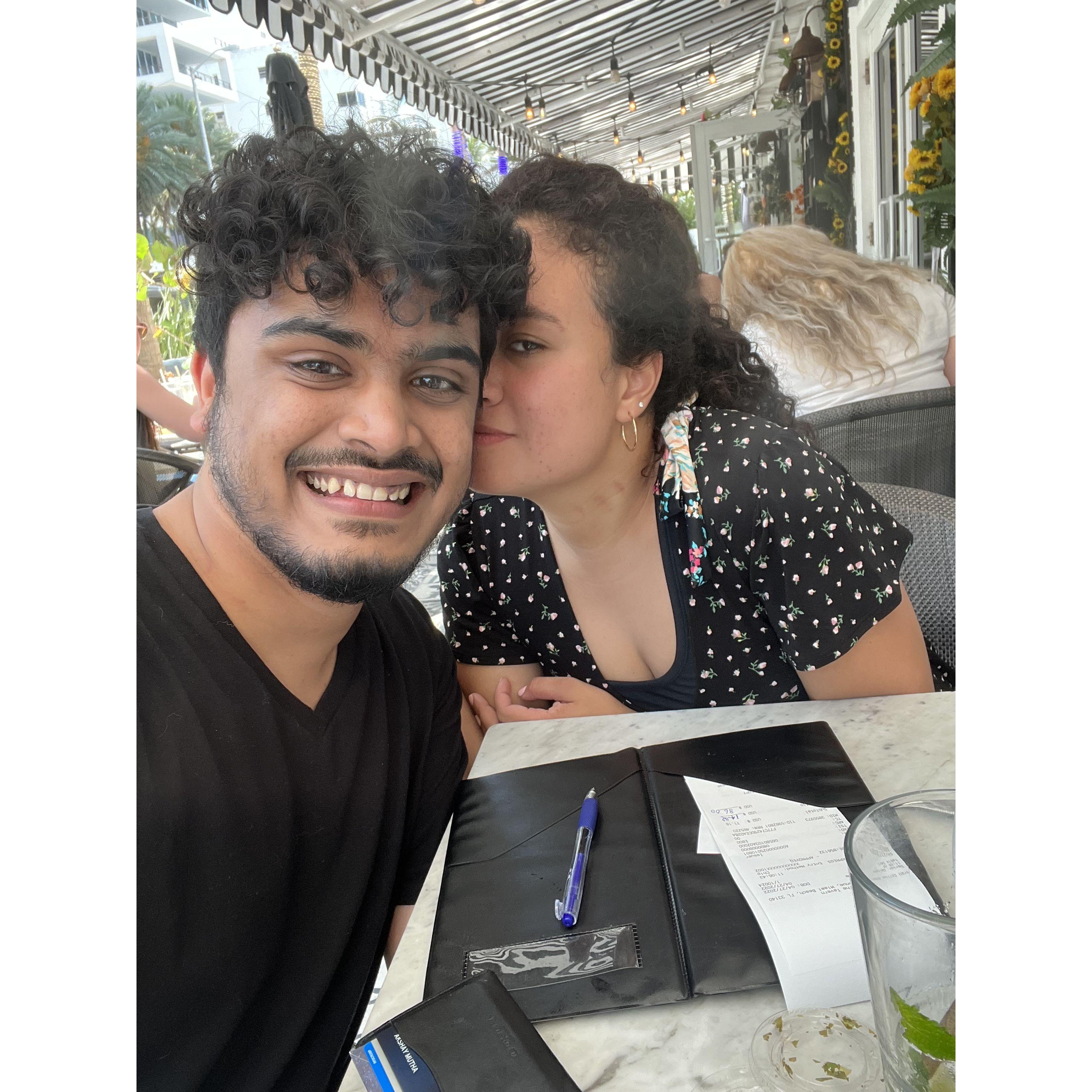 On our first trip ever - Miami.