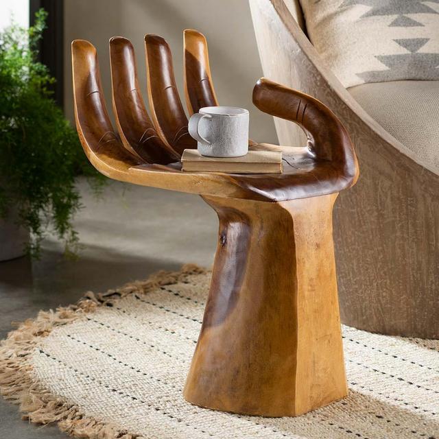 Wood Carved Hand Accent Chair