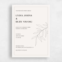 Beige Wedding Invitation - Linwood Portrait