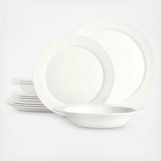 Hotel Collection - Bone China Round Rim 12-Piece Bone Dinnerware Set, Service for 4